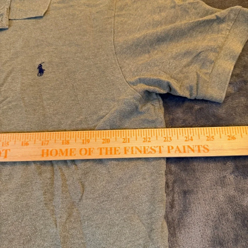 Polo Ralph Lauren Classic Fit Short‎ Sleeve Polo Shirt Gray Beige Mens Large